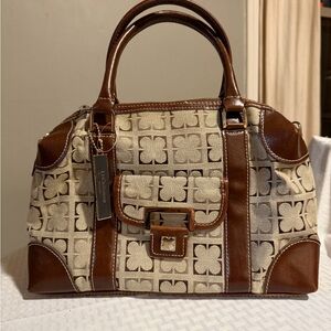 Brown and Cream Liz Claiborne Designer Handbag/early 2000’s